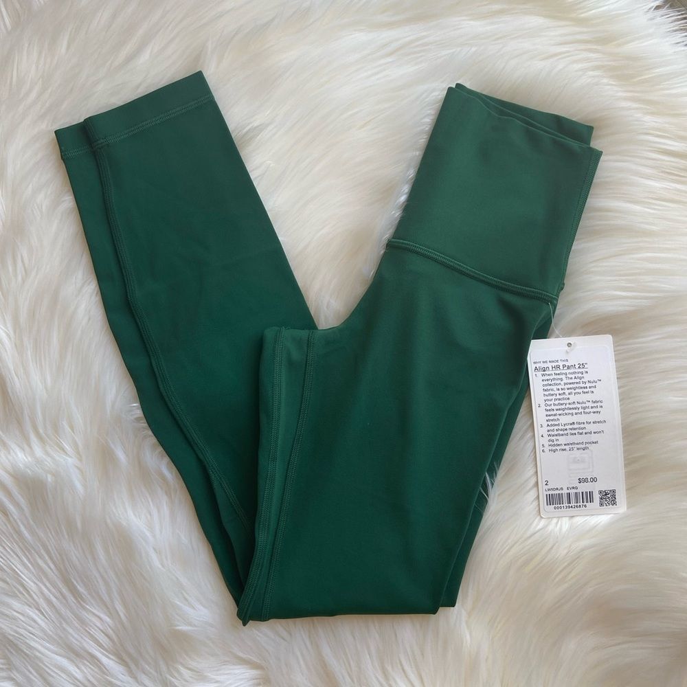 NWT Lululemon Everglade Green Align HR Tight 25” Leggings - Picture 9 of 11